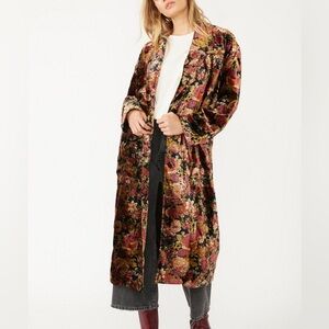 Free People Simone Velvet Duster floral